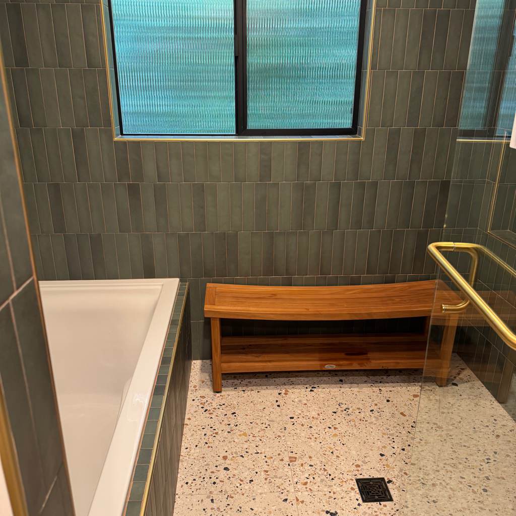 Blissful Emerald Green and Gold Bathroom