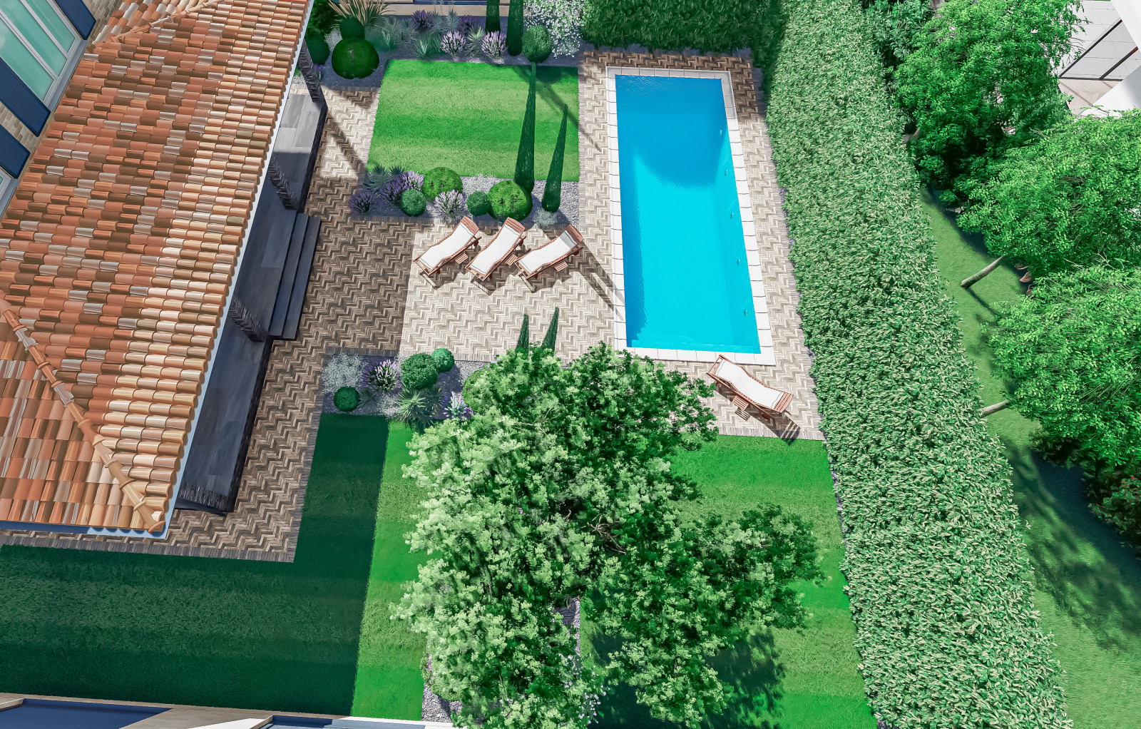 Проект сада в средиземноморском стиле.