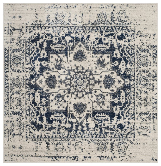 Safavieh Madison 11' Round Rug in Cream and Navy, 11' Square ...