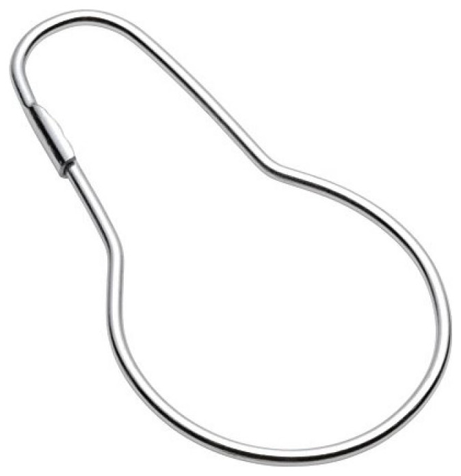 "EZ Glide" Shower Curtain Hooks in Chrome Shower Curtain Rings by