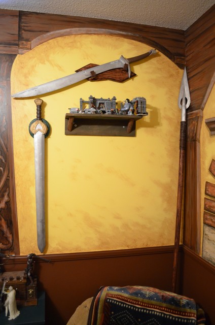 Johnny's Hobbit Hole Room: He custom built the tower out of Legos - Rustic  - Minneapolis - by Walls Of Art LLC Muralist