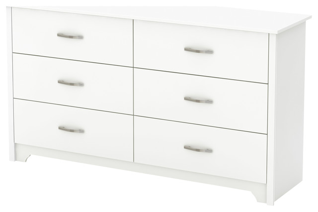 South Shore Fusion 6 Drawer Double Dresser Pure White