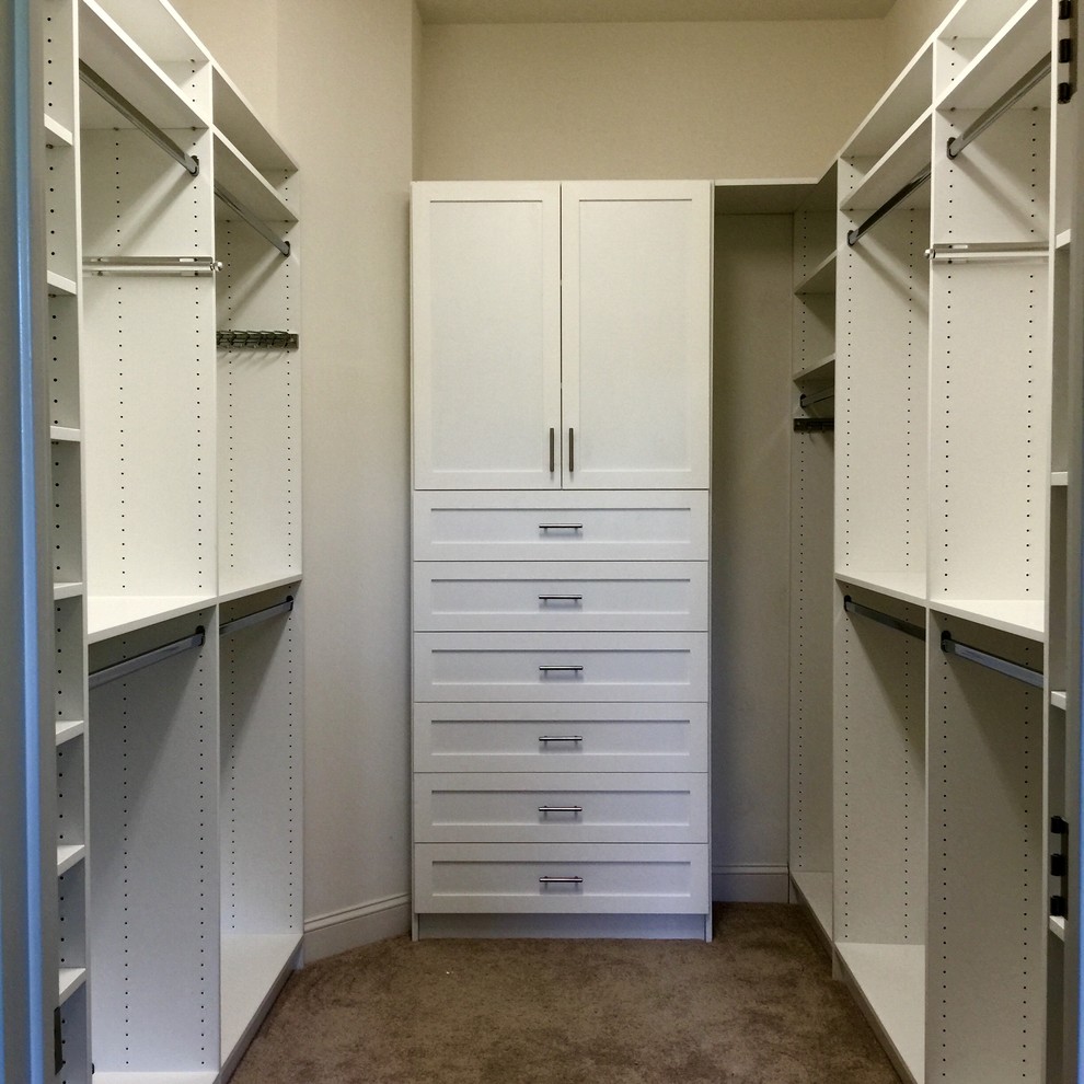 White Custom Closet with 5 piece drawer fronts & doors - Monroe, NJ