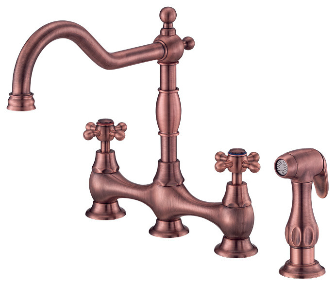 Danze Opulence™ Two Handle Bridge Faucet with Spray
