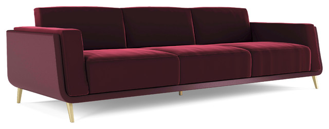 Bogart 3 Seater Maroon Sofa Midcentury Sofas By Jetcl Group Bogart 3 Seater Maroon Sofa