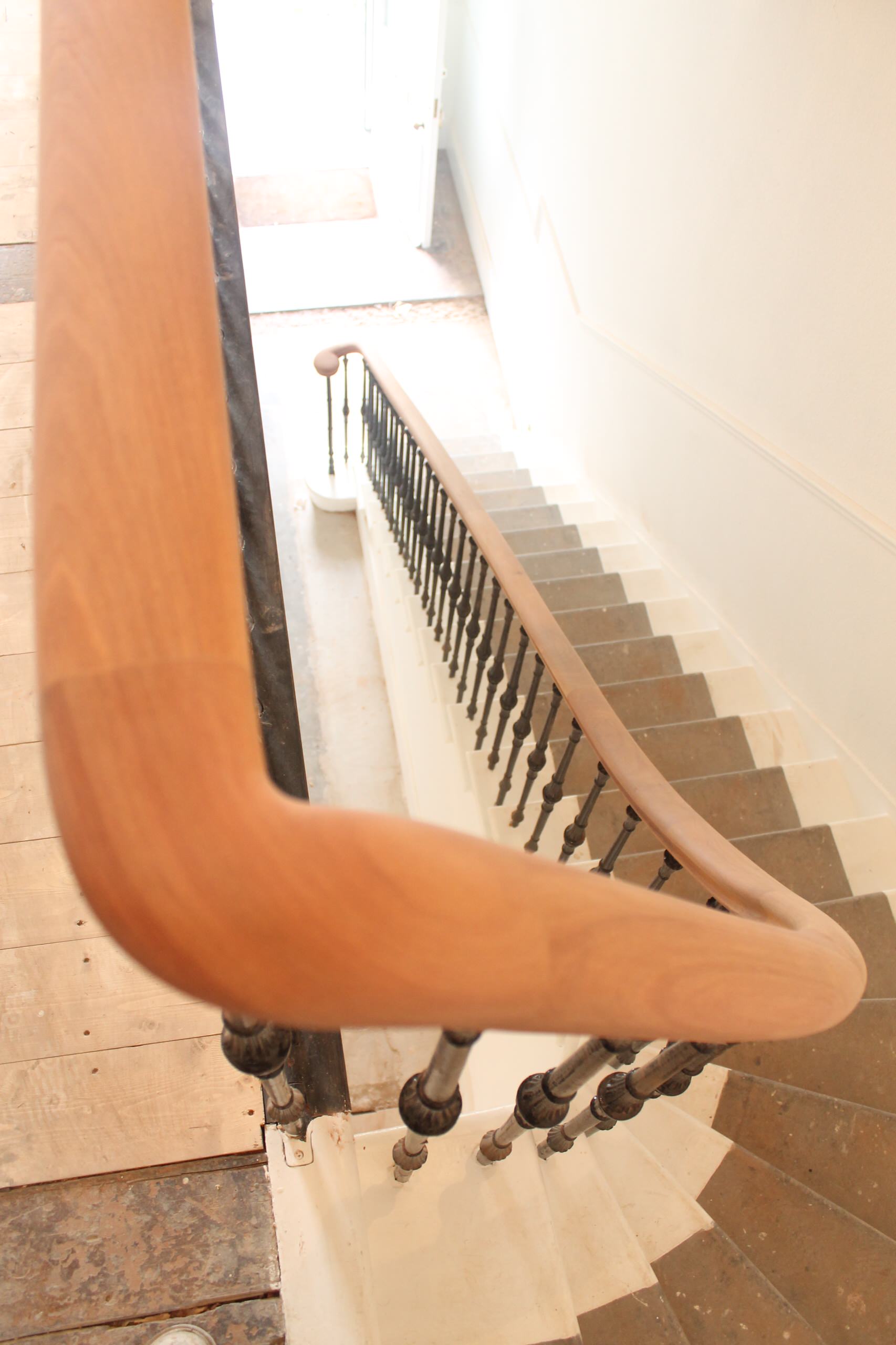 Curved handrail in Bonnington Terrace Edinburgh