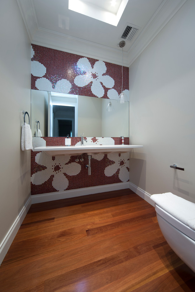 Design ideas for a contemporary powder room in Canberra - Queanbeyan.