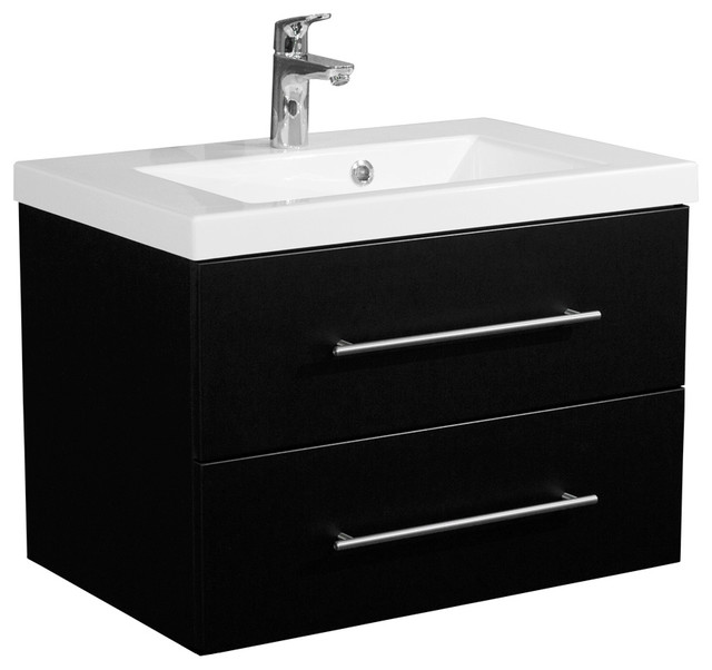 Emotion Infinity 700 Bathroom Furniture, White High-Gloss, 70.4 cm, Black Semi-G