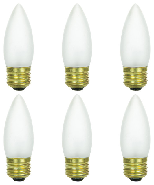 6 Pack Sunlite Frost Torpedo Tip Chandelier Bulb 25w 120v Torpedo Tip Chandelier Bulb 25w
