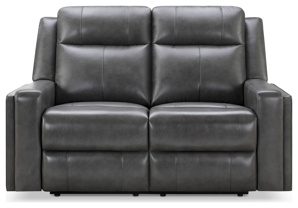 Rhodes TopGrain Leather Manual Reclining Loveseat Contemporary