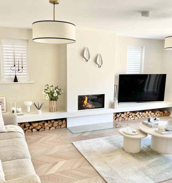 Inset Wood-Burning Stove contemporain-salon