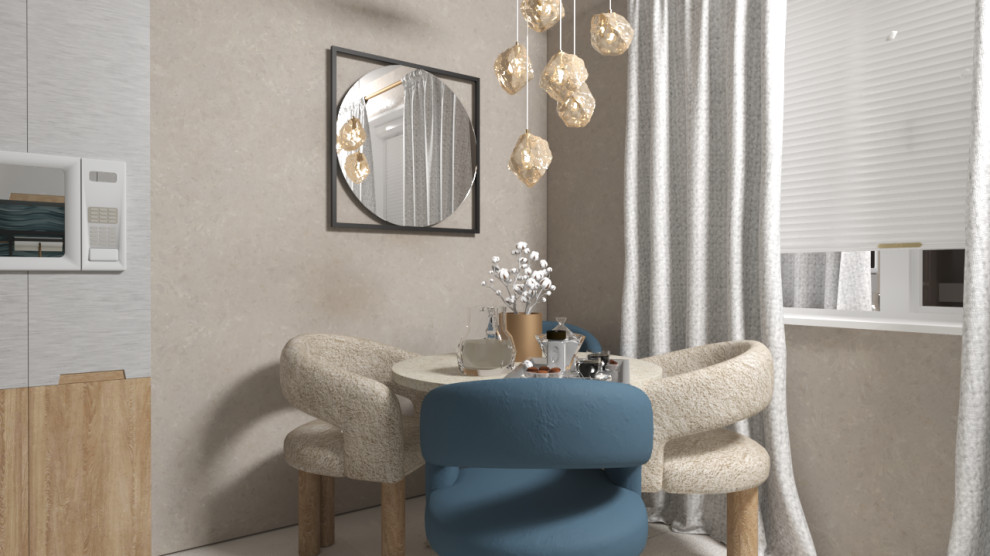 Кухня с декоративным панно