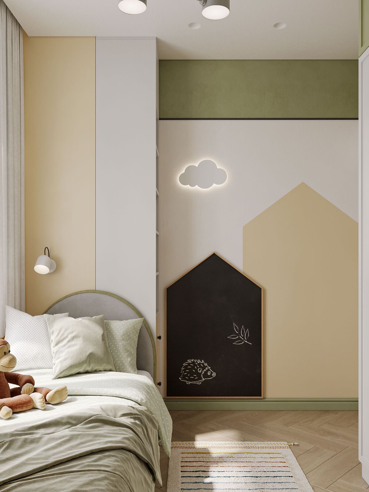 Милая детская спальня в теплых тонах