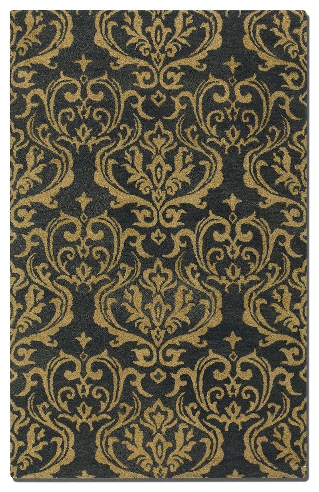 Uttermost Marseille Dark Charcoal And Burnt Gold Rug