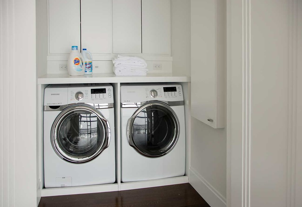 Laundry room - contemporary laundry room idea in Boston