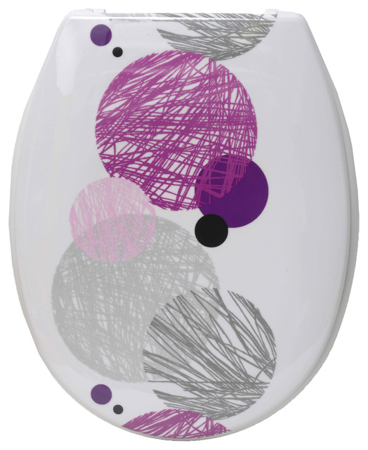 Printed Duroplast Oval Elongated Toilet Seat Design Valentine 17x14.6