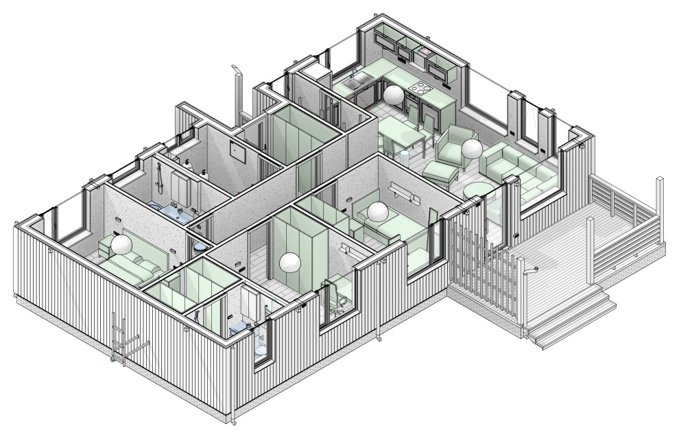 Объемный план 1 этажа