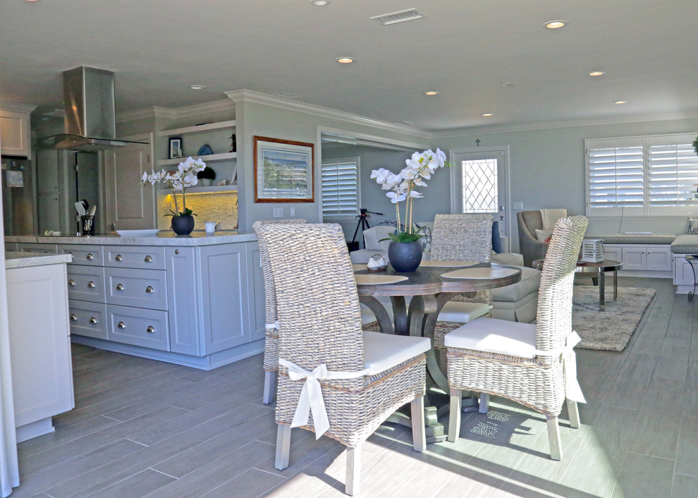 Photo of a small beach style open plan dining in Los Angeles.