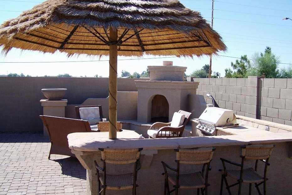 Design ideas for a tropical patio in Phoenix.