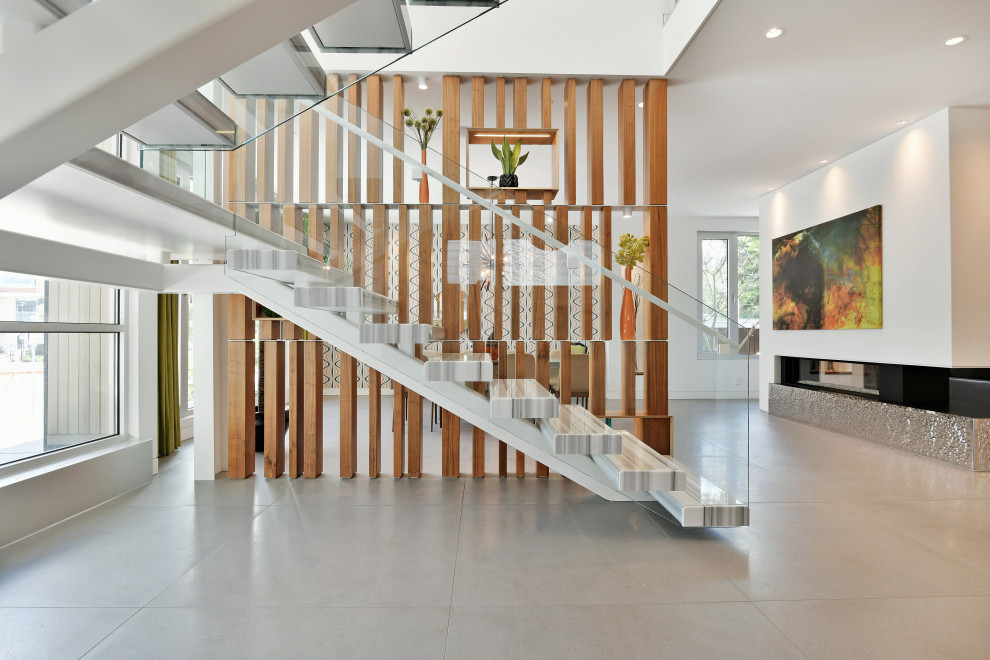 Design ideas for a contemporary staircase in Ottawa.