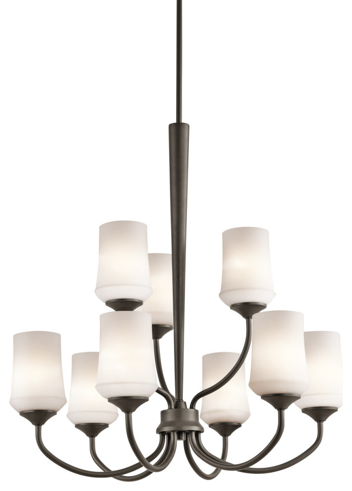 Silver Finish Brushed Nickel Kichler 43664NIL18 Transitional LED Chandelier from Aubrey Collection in Pewter