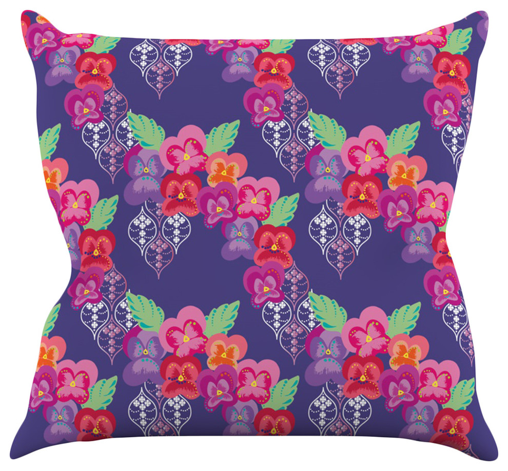 Anneline Sophia "Beautifully Boho" Purple Throw Pillow, 26"x26"