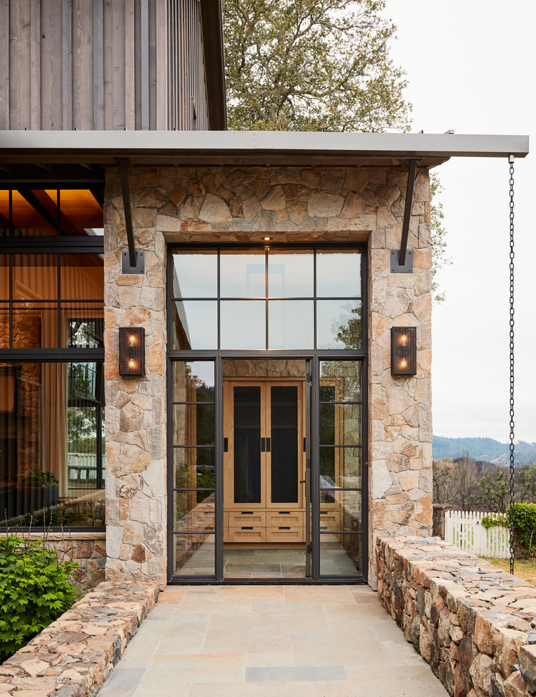 Inspiration for a country front door in San Francisco with a single front door.