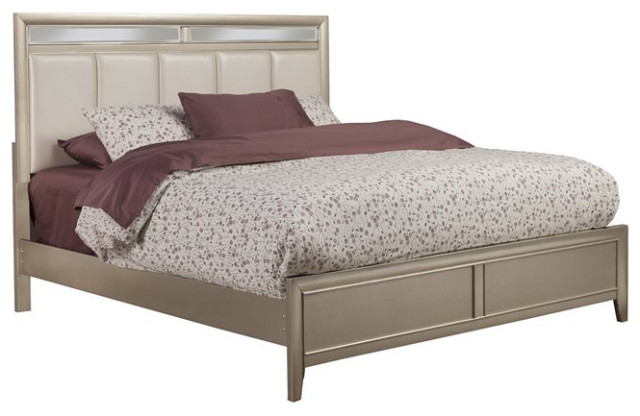 Alpine Furniture Silver Dreams Queen, Breeze White King Panel Bed