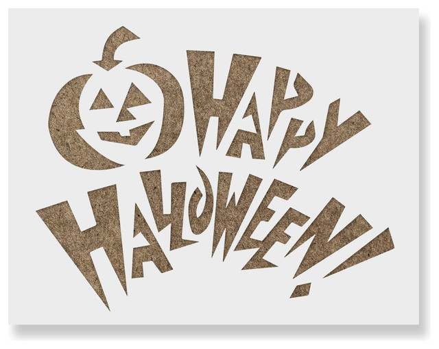 Happy Halloween Pumpkin Stencil on Reusable Mylar for Crafts ...