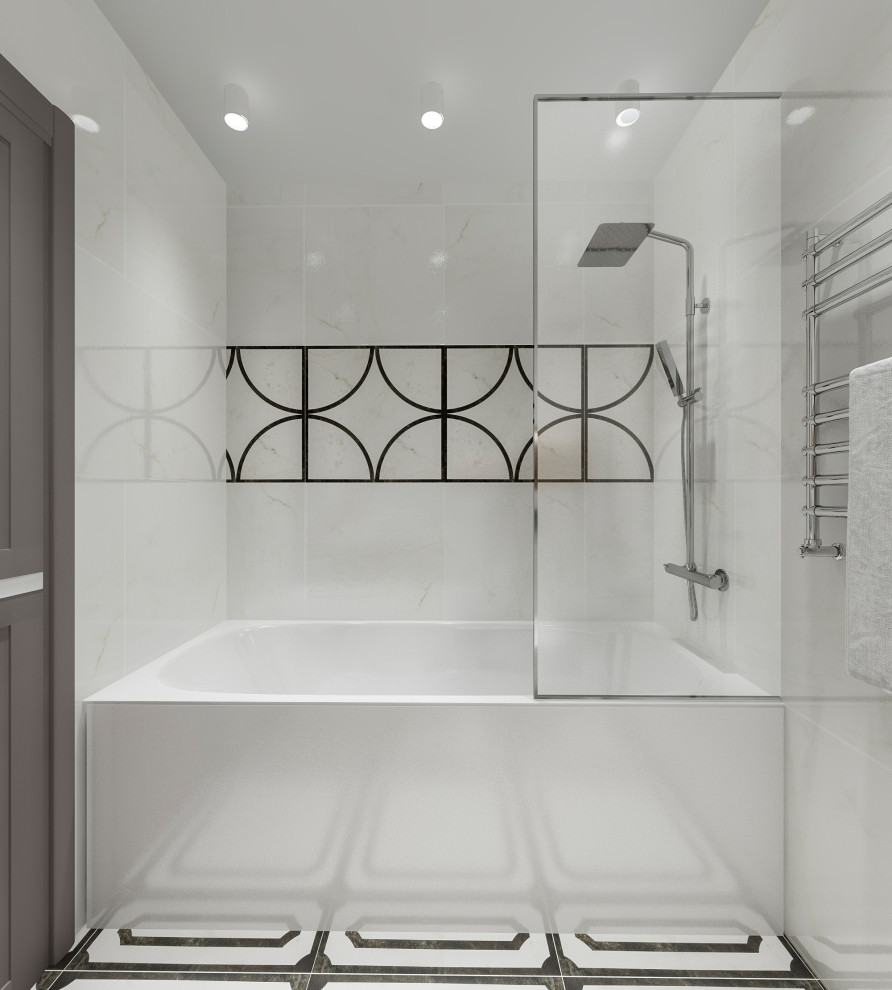 современные ванные душевые