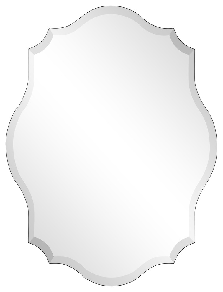 Frameless Beveled Oblong Scalloped Wall Mirror 1 Edge 24 X32 Mediterranean Mirrors By Empire Art Direct - 24 X 30 Beveled Edge Mirror Frameless Beveled Oblong Scalloped Wall Mirror 1 Edge 24 X32 Mediterranean Mirrors By Empire Art Direct - 24 X 30 Beveled Edge Mirror