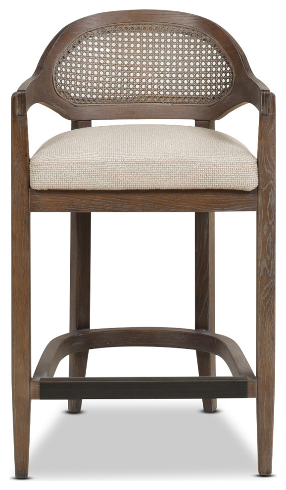 Americana MidCentury Modern Rattan Cane Back Stool Tropical Bar