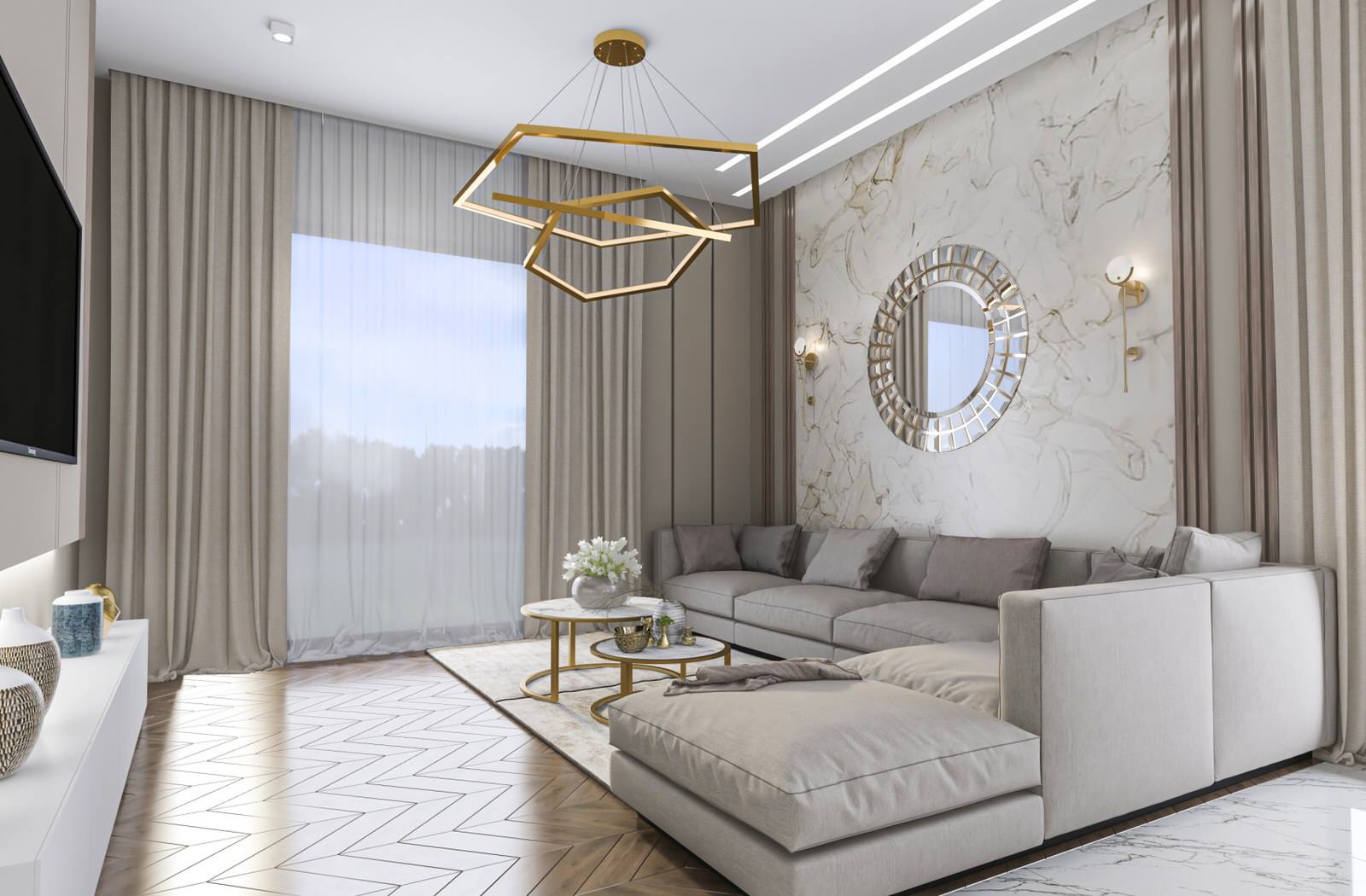 Стильный и выдержанный интерьер в коттедже