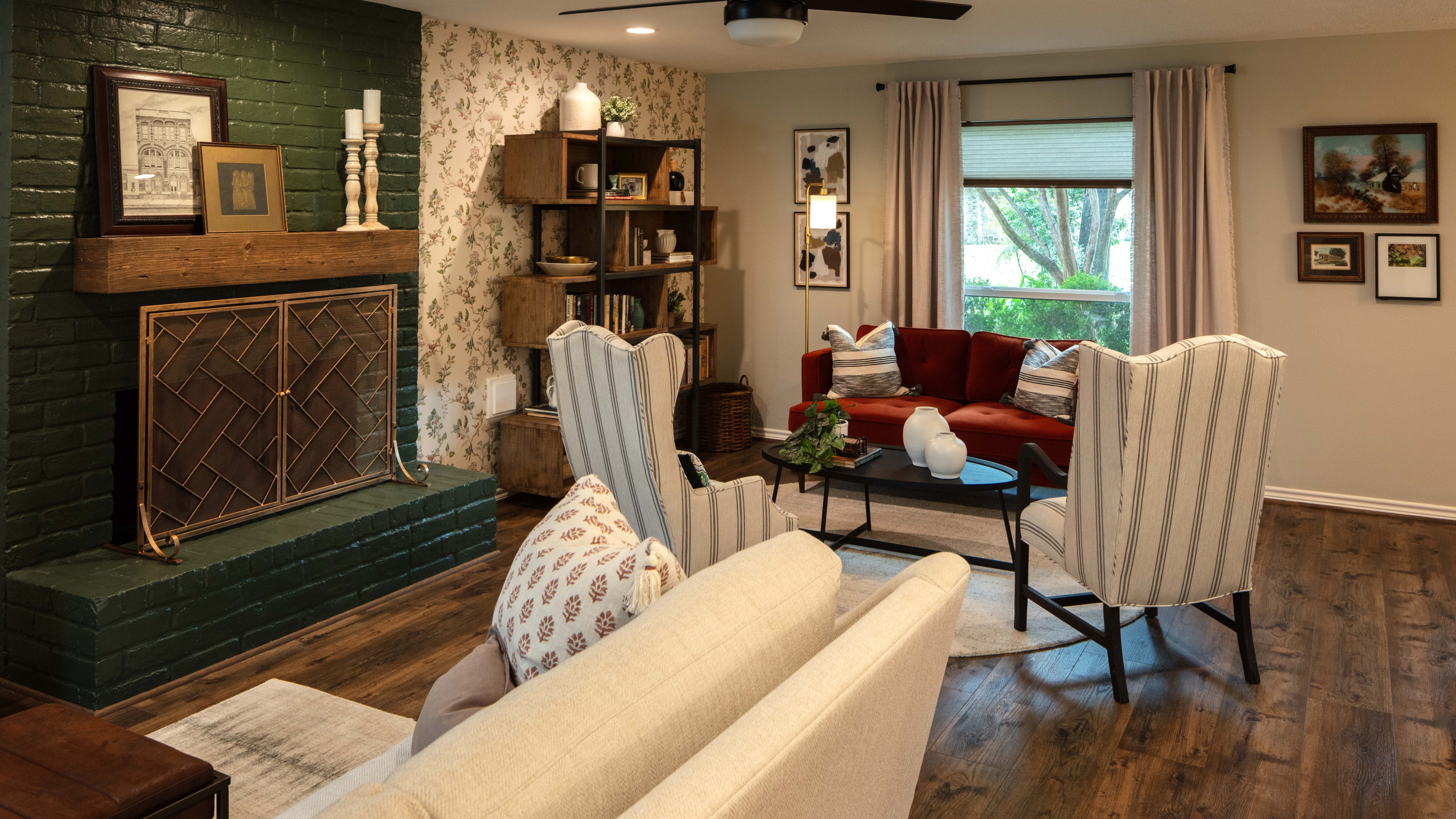 Modern Eclectic Living Room and Entry