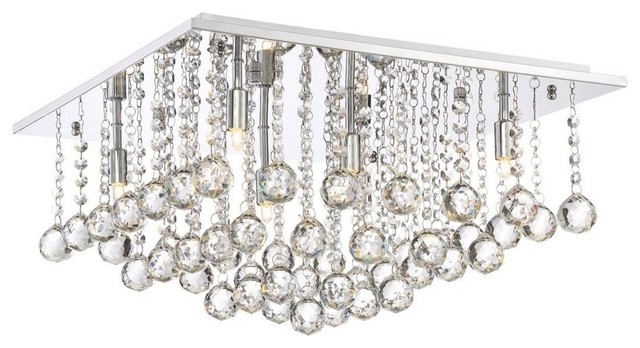 Platinum Brx1620 Bordeaux 6 Light Flush Mount Ceiling Fixture Bordeaux Six Light Extra Large Flush Mount Polished Chrome Clear Crystal