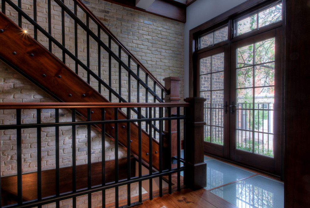 Transitional staircase photo in Chicago