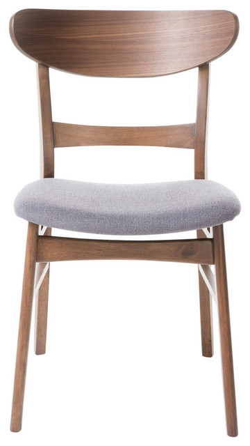 Helen Mid Century Modern Dining Chairs Dark Gray Walnut Set Of 2 Helen Mid Century Modern Dining Chairs Dark Gray Walnut Set Of 2