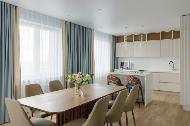 ЖК Нестеровский "Слияние" (150 кв.м.) eclectic-dining-room