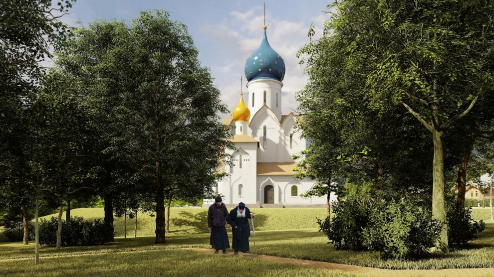 Храм Успения Пресвятой Богородицы и объекты внешней инфраструктуры Мужского мона