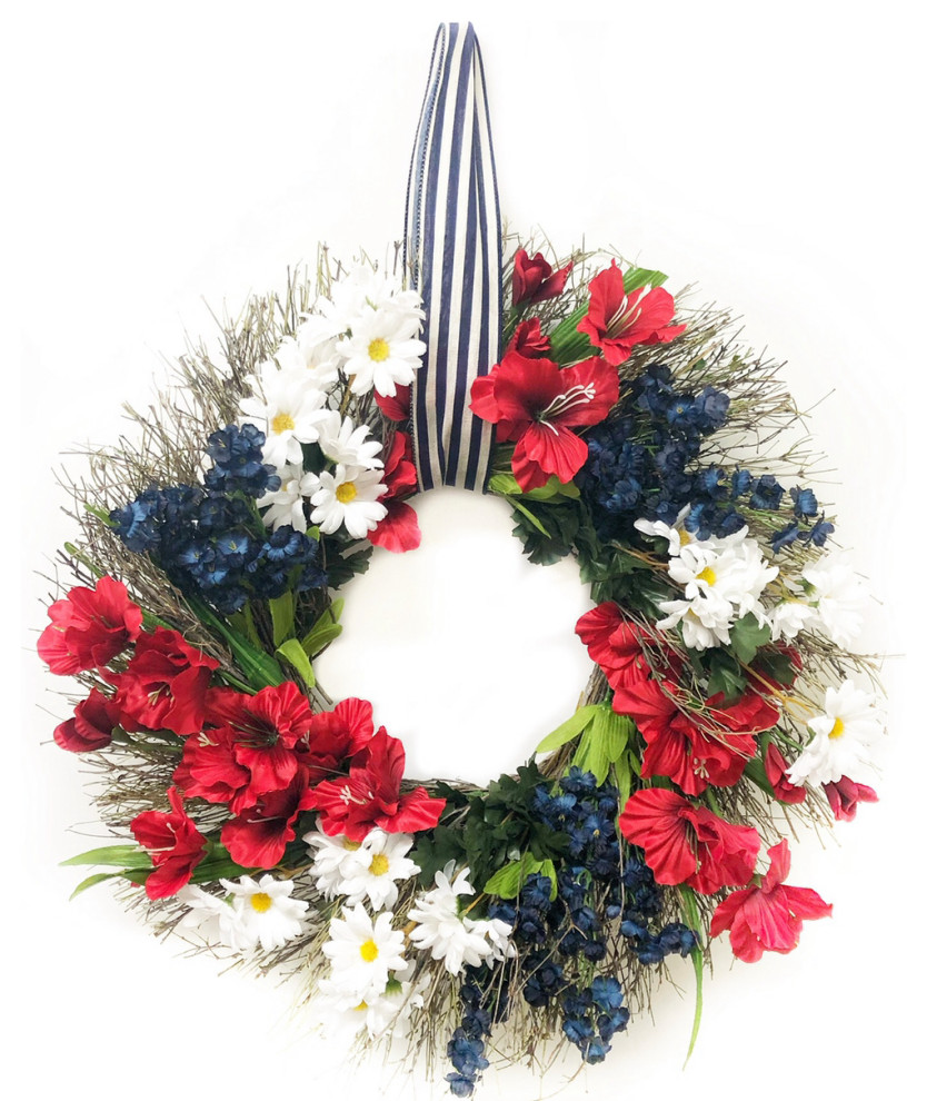 Glad Remembrance Wreath With Ribbon