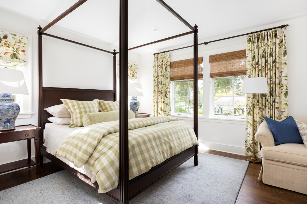 ポートランドにある広いトラディショナルスタイルのおしゃれな客用寝室