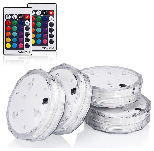 Torchstar Submersible LED Underwater Lights, Battery Operated, Multi