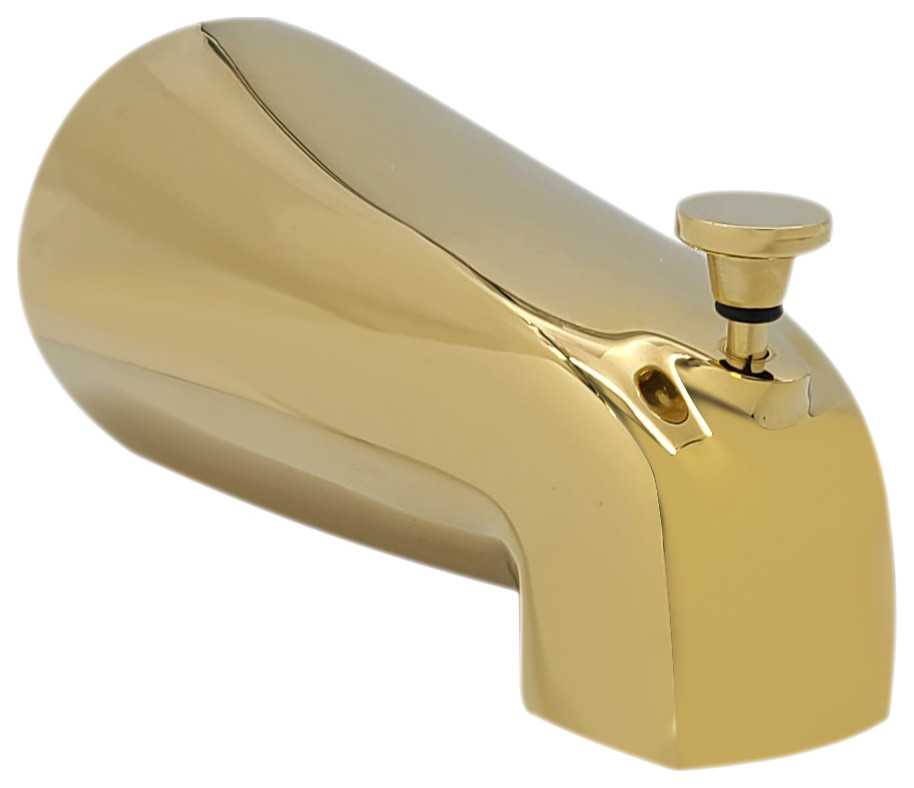 Nose Diverter 5.5" Tub Spout In Polished Brass, Polished Brass