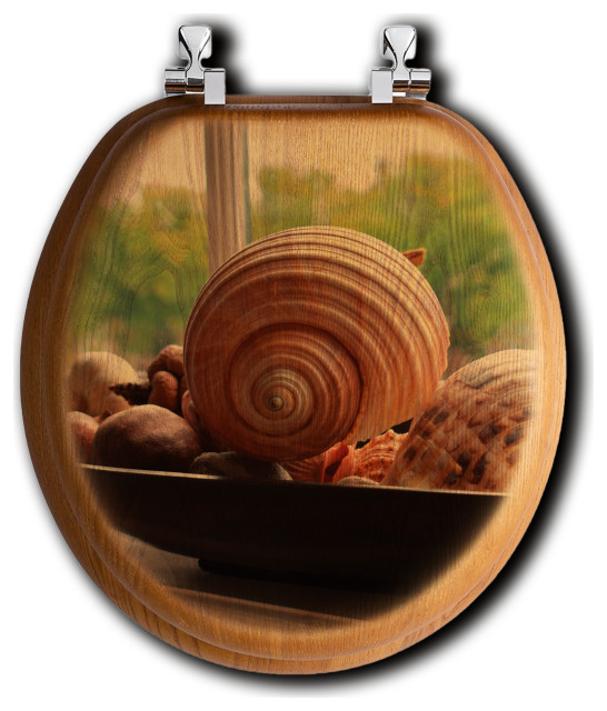 Oak Toilet Seat, Shells on the Shelf Rustic Toilet Seats by House