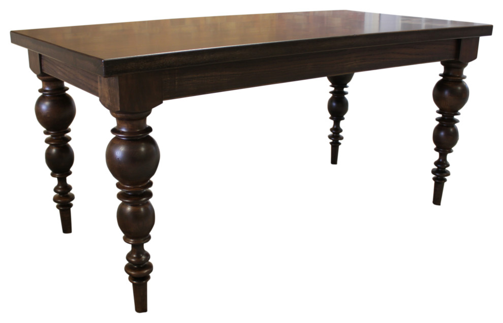 Bailey White Oak Hardwood Turned Leg Table Traditional Dining