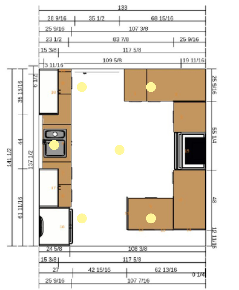 Kitchen Recessed Lighting Layout - HELP