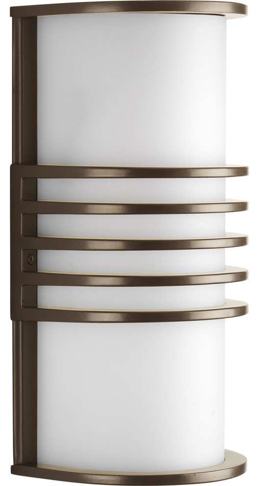 Progress Lighting P5914-20 One-Light Sconce With White Acrylic Half Cylinder