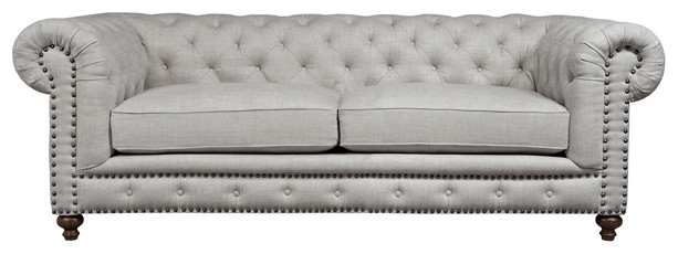 Torrey Tufted Back Chesterfield Sofa Silver Traditional Sofas Torrey Tufted Back Chesterfield Sofa Silver