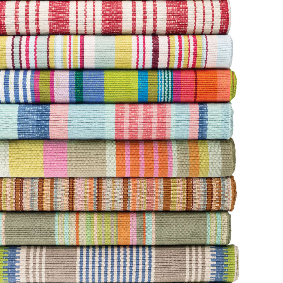 Zanzibar Ticking Indoor/Outdoor Rug Contemporary Outdoor Rugs by