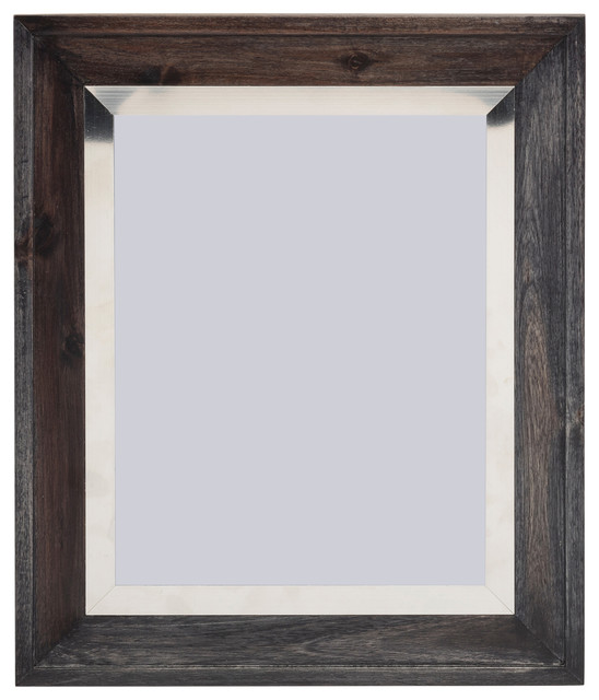 Sierra Acacia Wood Frame With Brushed Metal Border Black 8 X10 Sierra Acacia Wood Frame With Brushed Metal Border Black